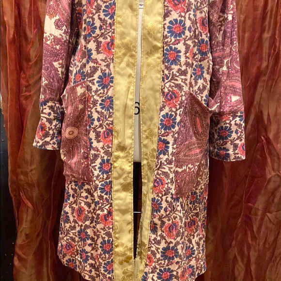 FREE PEOPLE KANTHA Floral Patchwork KIMONO Robe - Picture 3 of 13